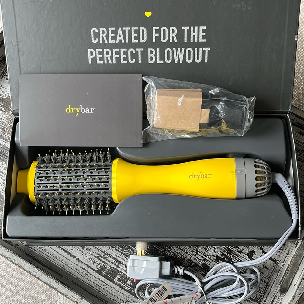 Drybar Bright Yellow and Gray Blow-Dry Brush
